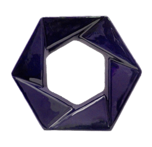 Elemento vazado esmaltado Foco Azul Cobalto