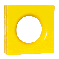 Elemento vazado de louça esmaltado Lua Amarelo Canário