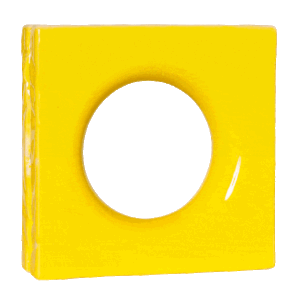 Elemento vazado de louça esmaltado Lua Amarelo Canário