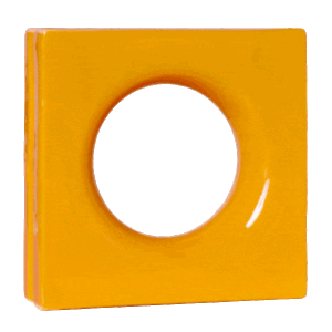 Elemento vazado de louça esmaltado Lua Amarelo Girassol