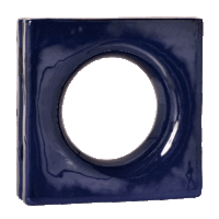 Elemento vazado de louça esmaltado Lua Azul Cobalto