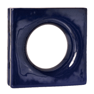 Elemento vazado de louça esmaltado Lua Azul Cobalto