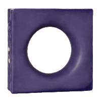 Elemento vazado de louça esmaltado Lua Azul Cobalto Fosco