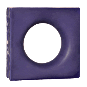 Elemento vazado de louça esmaltado Lua Azul Cobalto Fosco