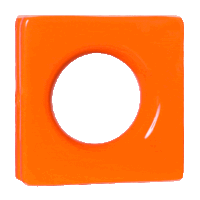 Elemento vazado de louça esmaltado Lua Laranja