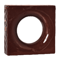 Elemento vazado de louça esmaltado Lua Marrom Café