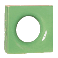 Elemento vazado de louça esmaltado Lua Verde Fortuna