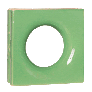 Elemento vazado de louça esmaltado Lua Verde Fortuna