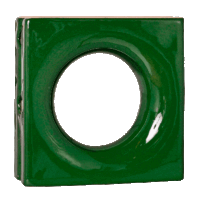 Elemento vazado de louça esmaltado Lua Verde Hortelã