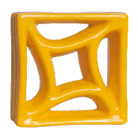 Elemento vazado de louça esmaltado Estrela Amarelo Girassol
