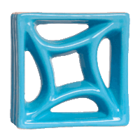Elemento vazado de louça esmaltado Estrela Azul Céu