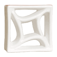 Elemento vazado de louça esmaltado Estrela Branco