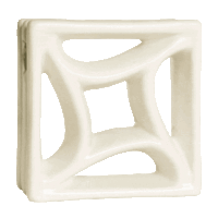 Elemento vazado de louça esmaltado Estrela Branco Fosco