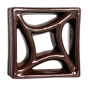 Elemento vazado de louça esmaltado Estrela Marrom Café