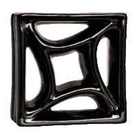 Elemento vazado de louça esmaltado Estrela Preto