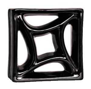 Elemento vazado de louça esmaltado Estrela Preto