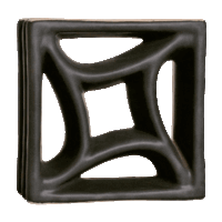 Elemento vazado de louça esmaltado Estrela Preto Fosco