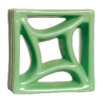 Elemento vazado de louça esmaltado Estrela Verde Fortuna