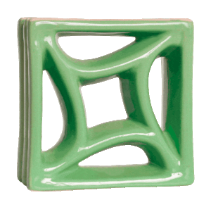 Elemento vazado de louça esmaltado Estrela Verde Fortuna