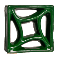 Elemento vazado de louça esmaltado Estrela Verde Hortelã