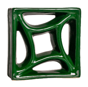 Elemento vazado de louça esmaltado Estrela Verde Hortelã