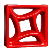 Elemento vazado de louça esmaltado Estrela Vermelho
