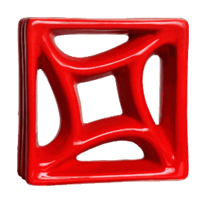 Elemento vazado de louça esmaltado Estrela Vermelho