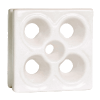 Elemento vazado de louça esmaltado Flor Branco