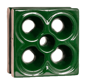 Elemento vazado de louça esmaltado Flor Verde Hortelã