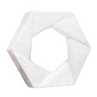 Elemento vazado esmaltado Foco Branco