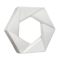 Elemento vazado esmaltado Foco Branco Fosco
