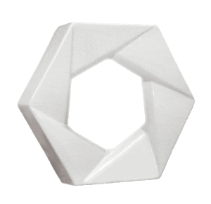Elemento vazado esmaltado Foco Branco Fosco