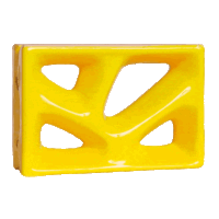 Elemento vazado esmaltado Rama Amarelo Canário