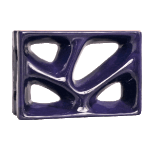 Elemento vazado esmaltado Rama Azul Cobalto