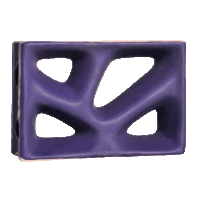 Elemento vazado esmaltado Rama Azul Cobalto Fosco