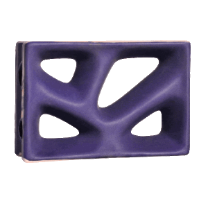 Elemento vazado esmaltado Rama Azul Cobalto Fosco