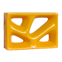 Elemento vazado esmaltado Rama Amarelo Girassol