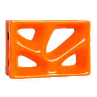 Elemento vazado esmaltado Rama Laranja