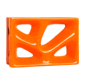 Elemento vazado esmaltado Rama Laranja