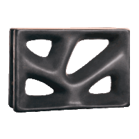 Elemento vazado esmaltado Rama Preto Fosco