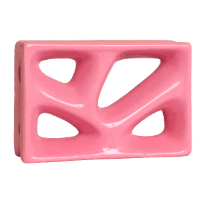 Elemento vazado esmaltado Rama Rosa
