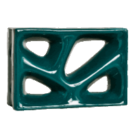 Elemento vazado esmaltado Rama Verde Petróleo