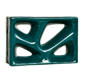 Elemento vazado esmaltado Rama Verde Petróleo