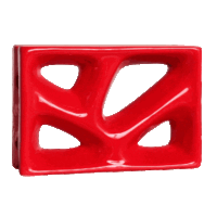 Elemento vazado esmaltado Rama Vermelho