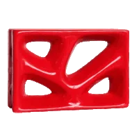 Elemento vazado esmaltado Rama Vermelho