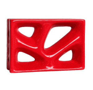 Elemento vazado esmaltado Rama Vermelho
