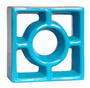 Elemento vazado esmaltado Redondo Azul Céu