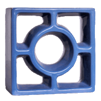 Elemento vazado esmaltado Redondo Azul Retrô