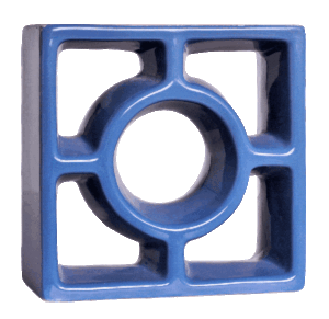 Elemento vazado esmaltado Redondo Azul Retrô