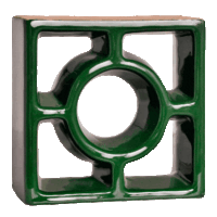Elemento vazado esmaltado Redondo Verde Hortelã